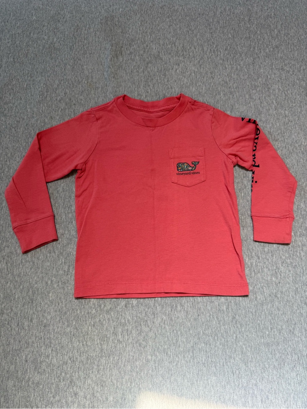 Vineyard Vines Coral Long-Sleeve Pocket Tee for Kids